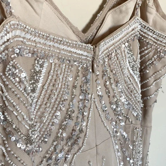 BHLDN Luxor beaded Art Deco bridal wedding dress 8 - Picture 8 of 10